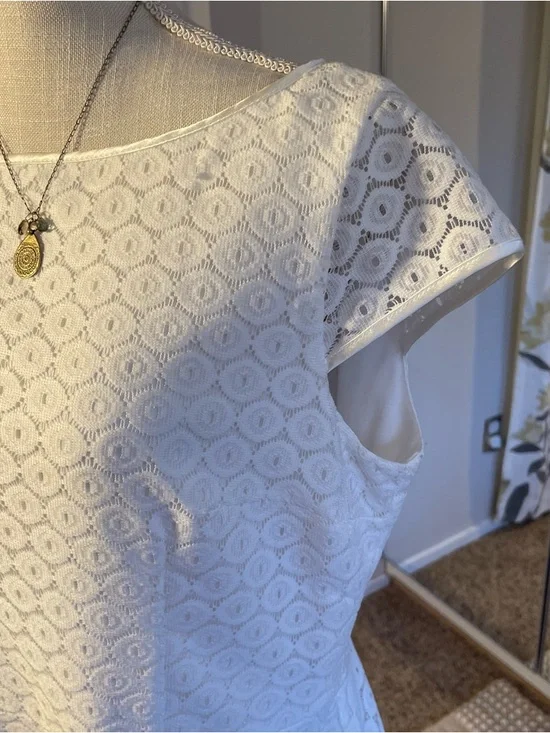 Anne Klein White Eyelet Midi Dress - Picture 3 of 9